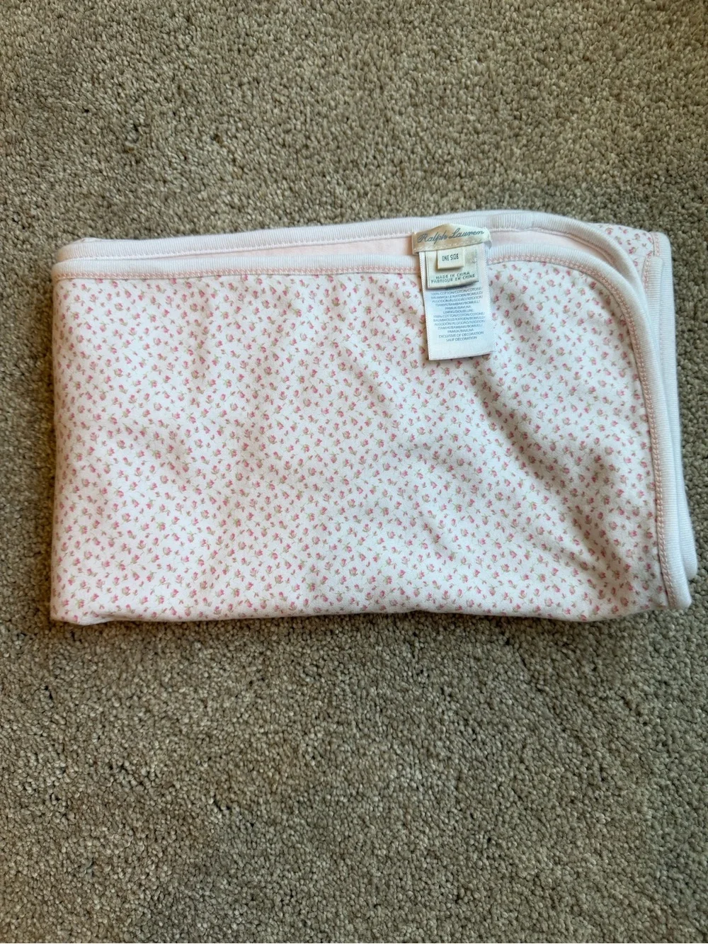 Ralph Lauren Pink Floral Baby Blanket